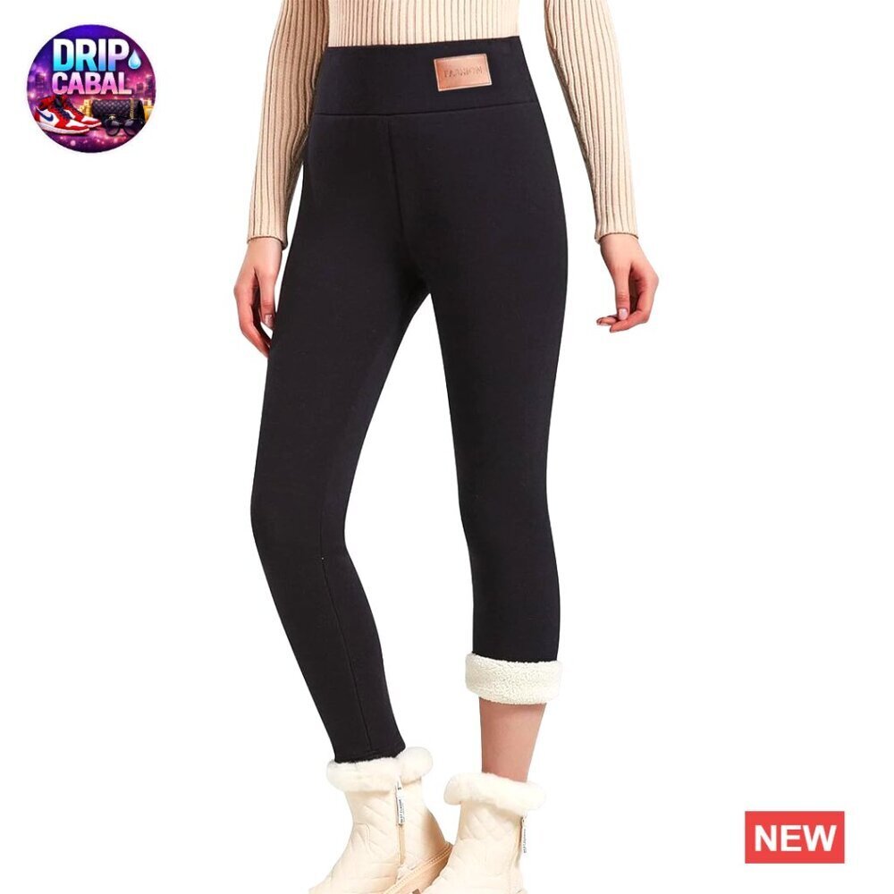 Sherpa Fleece Lined Leggings High Waisted Thermal Winter Warm Stretchy Thick
